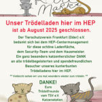 Trödelladen im HEP geschlossen